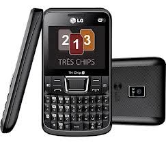 LG C333 Tri Chip, Câmera de 3.2MP, Wi-Fi